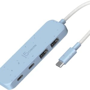 J5CREATE JCH342EC USB-C 4-Ports 2x C 2x A Hub (Cyan)