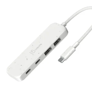 J5CREATE JCH342EW USB-C 4 Porta 2x C 2x A Hub (White)