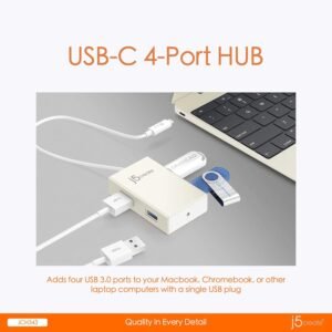 J5CREATE JCH343 J5CREATE USB TYPE-C TO 4-PORT/4A USB3.0 HUB