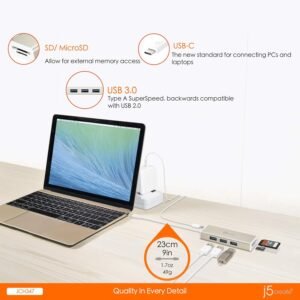J5CREATE JCH347 J5CREATE USB 3.1 TYPE-C USB 3.0 HUB/CARD READER (SD/T-FLASH)