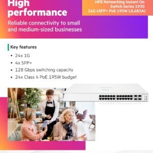 ARUBA JL683A Aruba Instant On 1930 24G Class4 PoE 4SFP/SFP+ 195W Switch