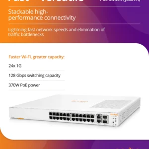 ARUBA JL807A Aruba Instant On 1960 24G 20p CL4 4p CL6 PoE 2XGT 2SFP+ 370W Switch