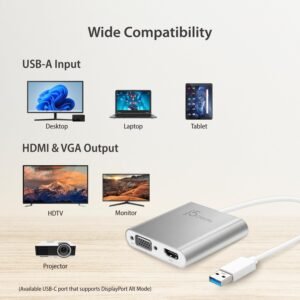 J5CREATE JUA360 J5CREATE USB3.0 TO HDMI & VGA DUAL DISPLAY ADAPTER
