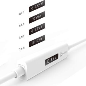 J5CREATE JUCP13 J5Create JUCP13 USB 2.0 Type-A to USB Type-C Cable with OLED Dynamic Power Meter