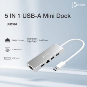 J5CREATE JUD380 J5CREATE HDMI/VGA/GIGABIT ETHERNET/USB MINI DOCK