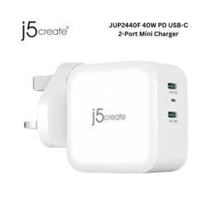 J5CREATE JUP2440F J5CREATE 40W PD USB-C 2-PORT MINI  CHARGER 33R7A