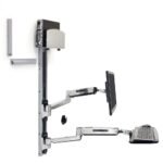 Ergotron 45-358-026 LX Sit Stand Wall Mount System, Med Silver CPU Holder, Polished