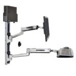 Ergotron 45-359-026 LX Sit Stand Wall Mount System, Small Black CPU Holder, Polished
