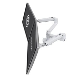 Ergotron 45-491-216 LX Dual Side-by-Side Arm, No Grommet Mount, Bright White Texture