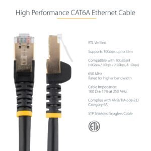 STARTECH 6ASPAT5MBK Startech Cable - Black CAT6a Ethernet Cable 5m