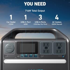 ANKER A1751211 Anker 535 Portable Power Station (PowerHouse 512Wh)