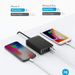 ANKER A2123K12 ANKER POWERPORT 6 60W 12A 6-PORT DESKTOP CHARGER SG PLUG (BLACK)