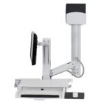 Ergotron 45-594-216 SV COMBO ARM, WORKSURFACE, PRE-CONFIGURATION, SMALL CPU HOLDER, INCLUDE PAN FEATURE, POLISHED, BWT.