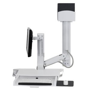 Ergotron 45-594-216 SV COMBO ARM, WORKSURFACE, PRE-CONFIGURATION, SMALL CPU HOLDER, INCLUDE PAN FEATURE, POLISHED, BWT.