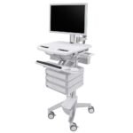 Ergotron SV43-2530-0 StyleView Medication Cart with HD Pivot, 3 Drawers