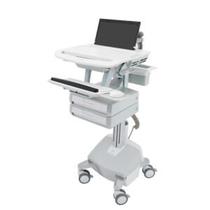Ergotron SV44-1122-1 StyleView Laptop Cart, LiFe Powered, 2 Drawers, US, CAN