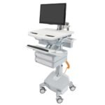 Ergotron SV44-1222-4 StyleView Cart with LCD Arm, LiFe Powered, 2 Drawers, AUS, NZL