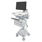 Ergotron SV44-1222-1 StyleView Cart with LCD Arm, LiFe Powered, 2 Drawers, US, CAN