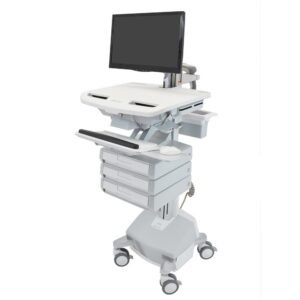 Ergotron SV44-1232-5 StyleView Cart with LCD Arm, LiFe Powered, 3 Drawers, CHN