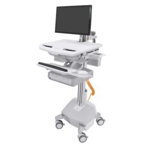 Ergotron SV44-12A2-4 StyleView Cart with LCD Arm, LiFe Powered, Double Drawer, AUS, NZL