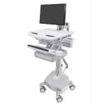Ergotron SV44-12A2-3 StyleView Cart with LCD Arm, LiFe Powered, Double Drawer, UK, IRL, HKG, MYS, SNG, SAU-UK