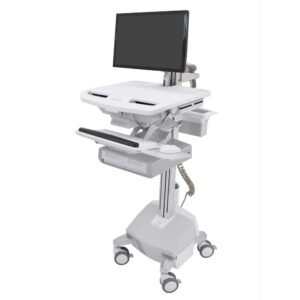 Ergotron SV44-12A2-3 StyleView Cart with LCD Arm, LiFe Powered, Double Drawer, UK, IRL, HKG, MYS, SNG, SAU-UK