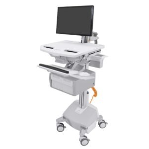 Ergotron SV44-12C2-4 StyleView Cart with LCD Arm, LiFe Powered, Tall Double Drawer, AUS, NZL