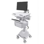 Ergotron SV44-12C2-3 StyleView Cart with LCD Arm, LiFe Powered, Tall Double Drawer, UK, IRL, HKG, MYS, SNG, SAU-UK