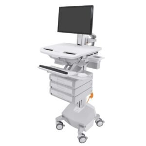 Ergotron SV44-1332-4 StyleView Cart with LCD Pivot, LiFe Powered, 3 Drawers, AUS, NZL