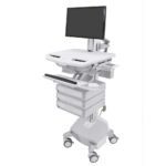 Ergotron SV44-1332-5 StyleView Cart with LCD Pivot, LiFe Powered, 3 Drawers, CHN