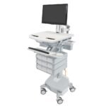 Ergotron SV44-1392-4 StyleView Cart with LCD Pivot, LiFe Powered, 9 Drawers, AUS, NZL