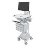 Ergotron SV44-1392-B StyleView Cart with LCD Pivot, LiFe Powered, 9 Drawers, IND