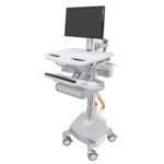 Ergotron SV44-13A2-4 StyleView Cart with LCD Pivot, LiFe Powered, Double Drawer, AUS, NZL