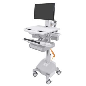 Ergotron SV44-13A2-4 StyleView Cart with LCD Pivot, LiFe Powered, Double Drawer, AUS, NZL