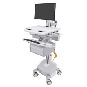 Ergotron SV44-13C2-4 StyleView Cart with LCD Pivot, LiFe Powered, Tall Double Drawer, AUS, NZL