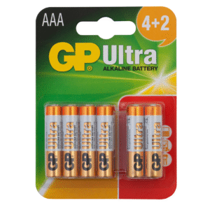 GP Batteries GPPCA24AU667 Ultra Alkaline AAA Batteries (Card of 6)
