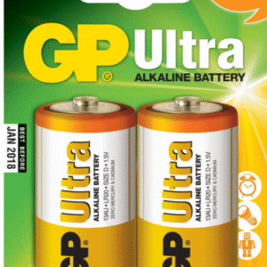 GP Batteries GPPCA13AU073 Ultra Alkaline D Batteries (Card of 2)