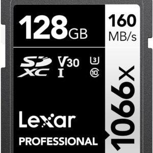 LEXAR LMS1066128G-BNANG Lexar Professional 1066x 128GB microSDXC UHS-I Card w/SD Adapter SILVER Series, Up To 160MB/s Read, for Action Cameras, Drones, High-End Smartphones and Tablets