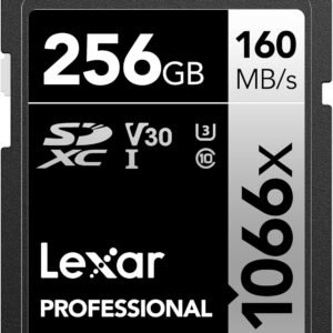 LEXAR LMS1066256G-BNANG Lexar Professional 1066x 256GB MicroSDXC UHS-I Card with SD Adapter SILVER Series, Up to 160MB/s Read, for Action Cameras, Drones, High-End Smartphones and Tablets (LMS1066256G-BNANU)