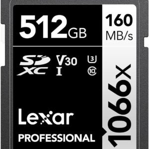 LEXAR LMS1066512G-BNANG Lexar Professional 1066x 512GB microSDXC UHS-I Card w/SD Adapter SILVER Series, Up to 160MB/s Read, for Action Cameras, Drones, High-End Smartphones and Tablets