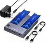 ORICO M2P2-C3-C-BP Orico Dual-Bay NVME Docking Station with clone - Material: Aluminum Alloy, Color: Gray