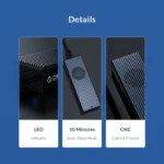 ORICO M2PVC3-G20-GY-BP Orico USB 3.2 20Gbps M.2 NVMe SSD Enclosure with internal fan OR/M2PVC3G20