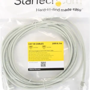 STARTECH M45PATCH20GR Startech 20 Ft Gray Cat 5E Molded Patch Cable