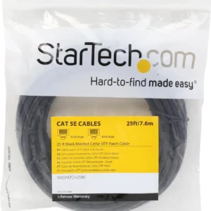 STARTECH M45PATCH25BK Startech 25FT BLACK MOLDED CAT 5 RJ45 PATCH CABLE