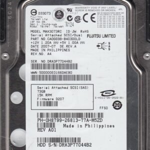 Fujitsu MAX3073RC-M 73Gb SAS 15k 3.5" Hard Drive