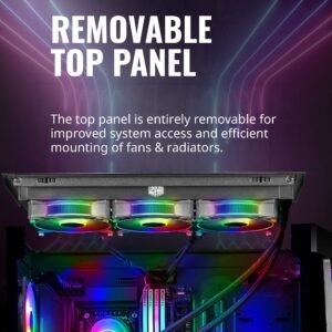 COOLER MASTER MB540-KGNN-S00 Cooler Master MasterBox 540 ARGB ATX Gaming Mid-Tower ARGB Ether Front Panel, Removable Top Panel, Tempered Glass, Front DarkMirror Panel with Mesh Side Intakes