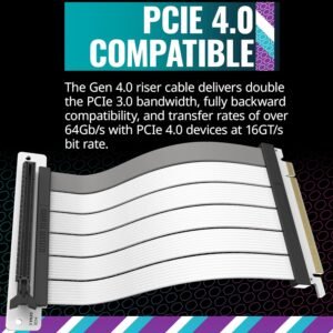 COOLER MASTER MCA-U002R-WPCI40-200 Cooler Master RISER CABLE PCIE 4.0 -200MM V2 WHITE