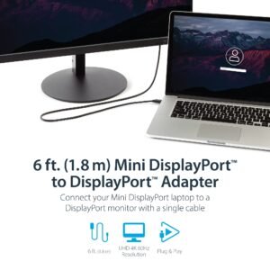 STARTECH MDP2DPMM6 Startech 6 ft Mini DisplayPort to DisplayPort Cable - M/M