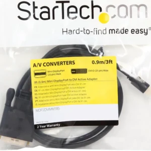 STARTECH MDP2DVIMM3BS Startech Mini DisplayPort to DVI - 3ft - Active - Black