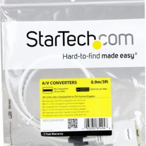 STARTECH MDP2DVIMM3WS Startech Mini DisplayPort to DVI - 3ft - Active - White